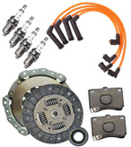 پکیج مصرفی پراید ساژم (دیسک و صفحه کلاچ + لنت ترمز + وایرشمع تقویتی + شمع )